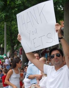 Genesis10 CEO Harley Lippman thanking veterans at a Memorial Day parade.