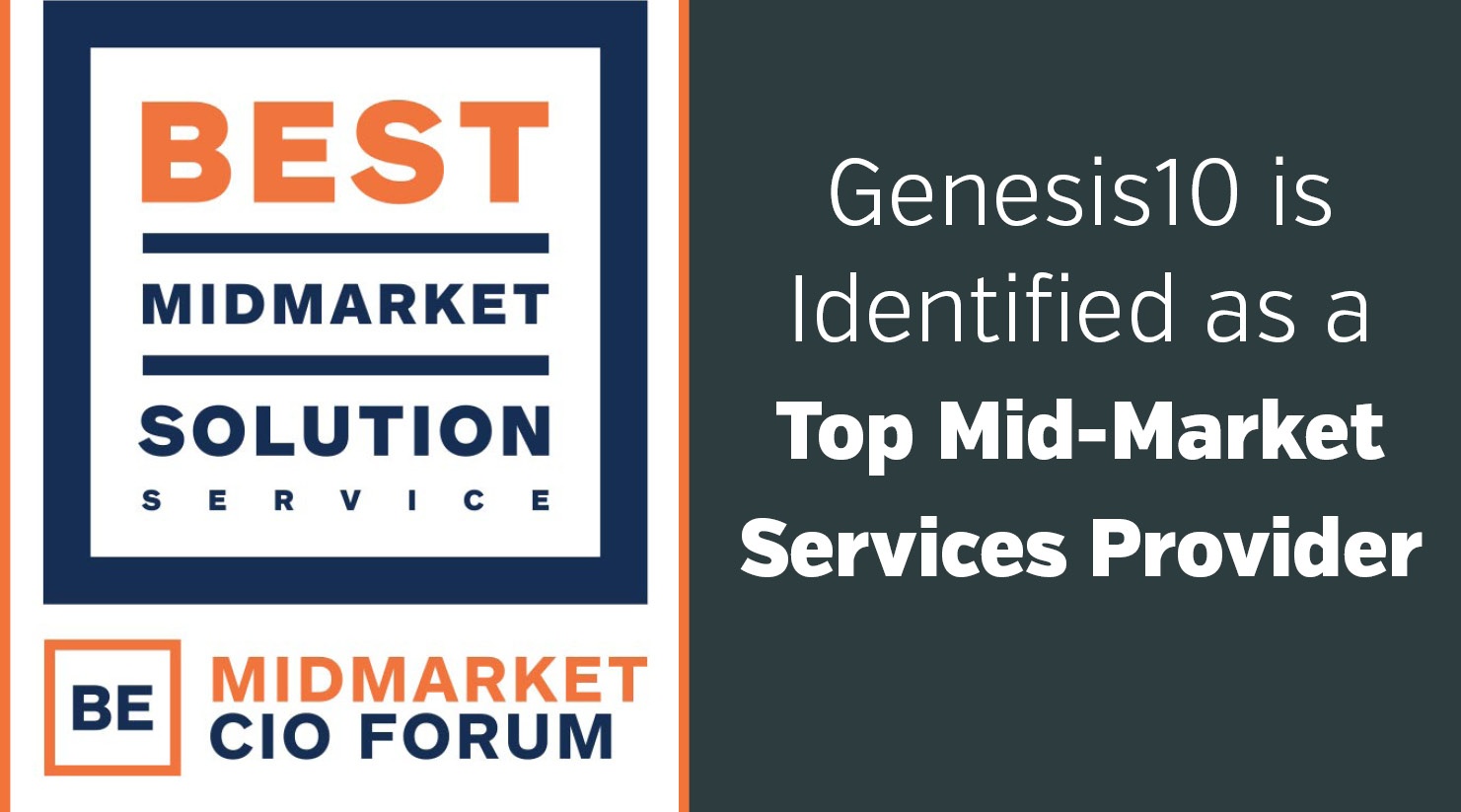 Genesis10 Recognized as a Top Midmarket Services Provider